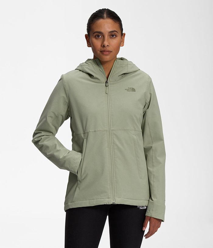 The North Face Softshell Jacket Shelbe Raschel Hoodie Green - Womens - Thailand MUYDV-1439